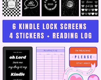 Kindle låsskärm | Kindle Paperwhite låsskärm | Kindle-klistermärke | Läslogg | Läsdagbok | Kindle startpaket