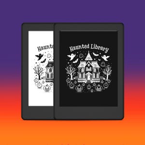 Kindle Lock Screen | Kindle Book Cover | Haunted Library | Screensaver | Wallpaper