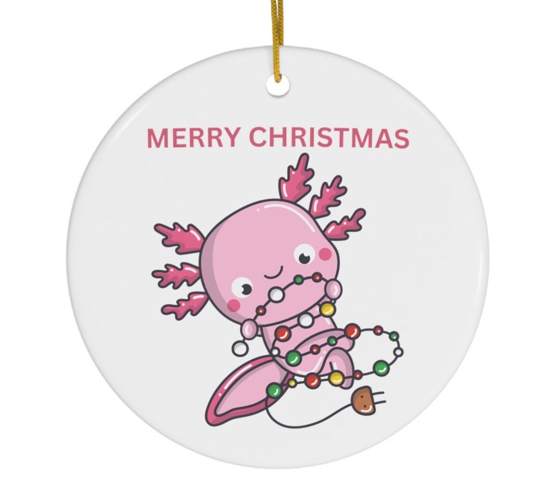Axolotl Christmas Ornament Pink Axolotl Wrapped up in Etsy