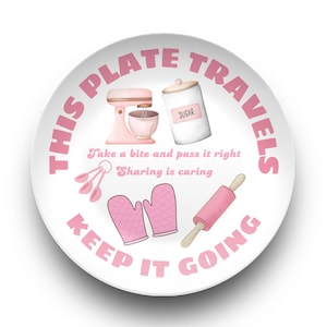 Neighborhood Giving Plate, Pass the Snacks – Traveling Sharing Plate | Office Snack Plate | Baking-Themed Snack Platter Pink
