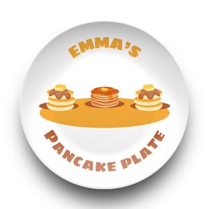 Personalized Custom Name Pancake Plate, Kids Plate, Name Plate, Breakfast Plate, Birthday Plate, Gift for Kids Birthday, Unbreakable