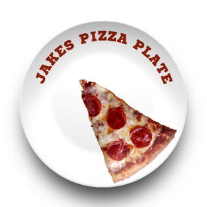 Pizza Plate, Custom Name Plate, Kids Gift, Birthday Party Gift, Pizza Party, Dinner Plate, Made in USA