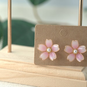 Handgemaakte kersenbloesem oorbellen collectie Unieke hars sieraden Cherry Blossom