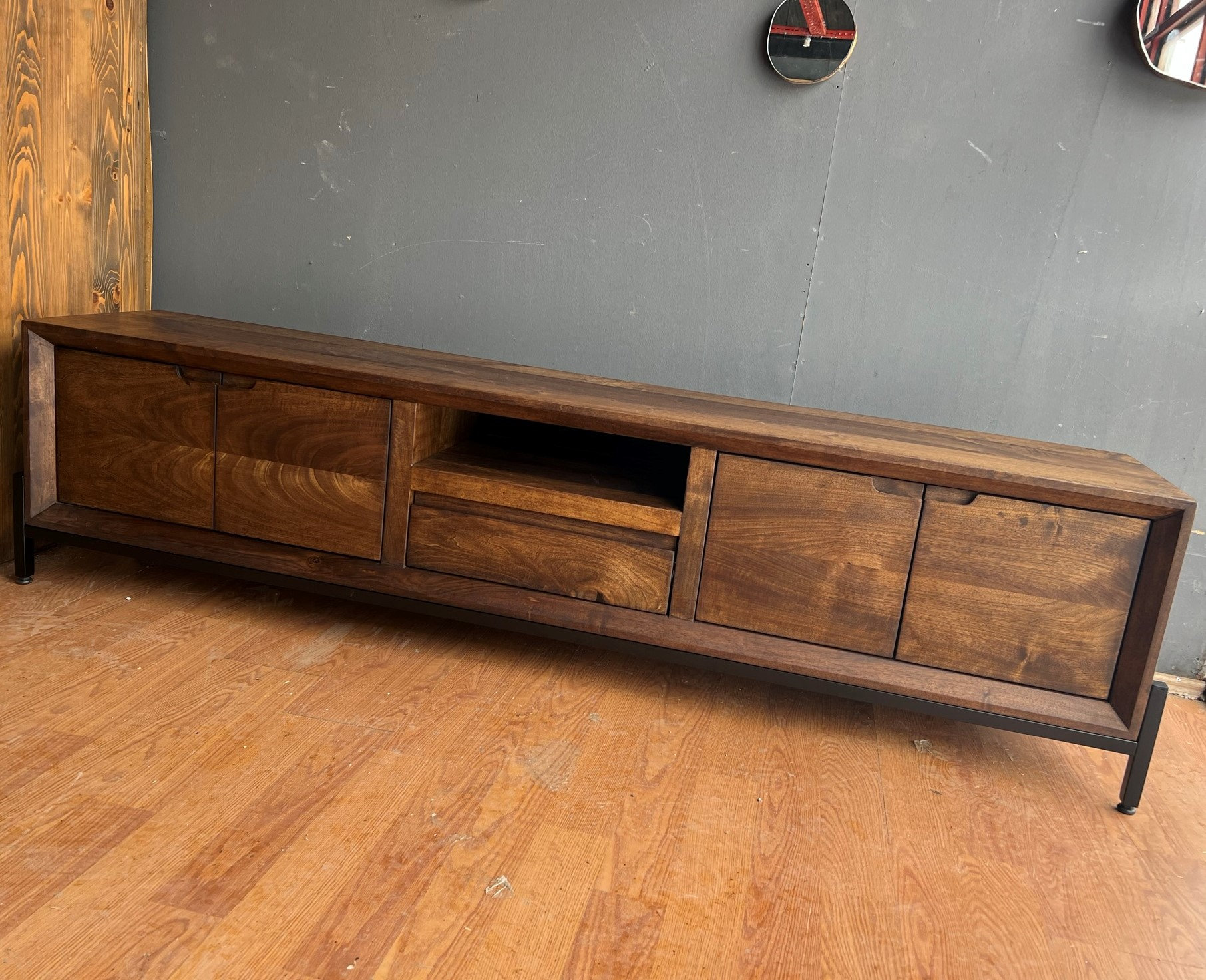 Walnut Modern Tv Stand / Modern Tv Unit / Custom Made Tv Stand