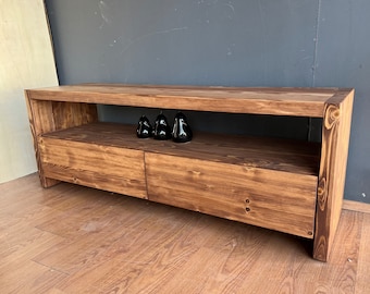 Rustic Tv Stand/Handmade Wooden Tv Stand/Tv cabinet /Wooden Tv Console/Natural Wooden Tv Stand/ Tv Unit