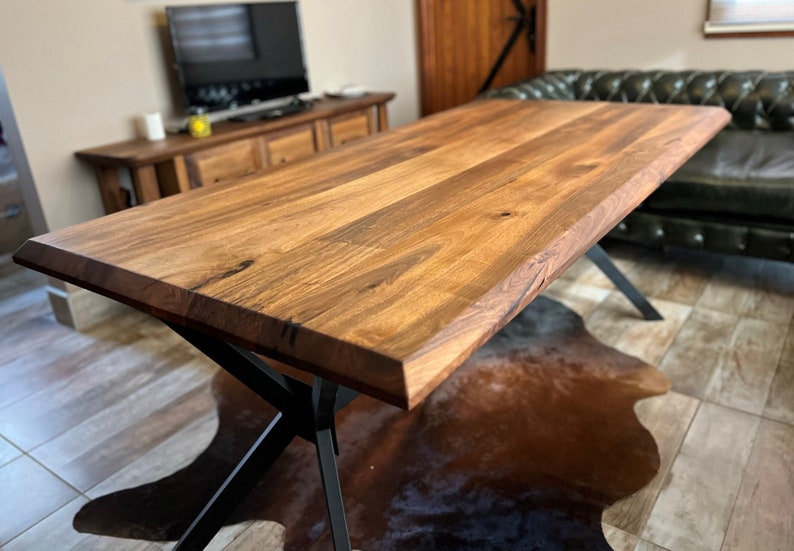 Handmade Solid Walnut Dining Table – Custom Wood Table – Modern Rustic ...