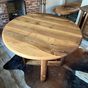 Handmade Round Walnut Dining Table – Solid Wood Kitchen & Dining Room ...