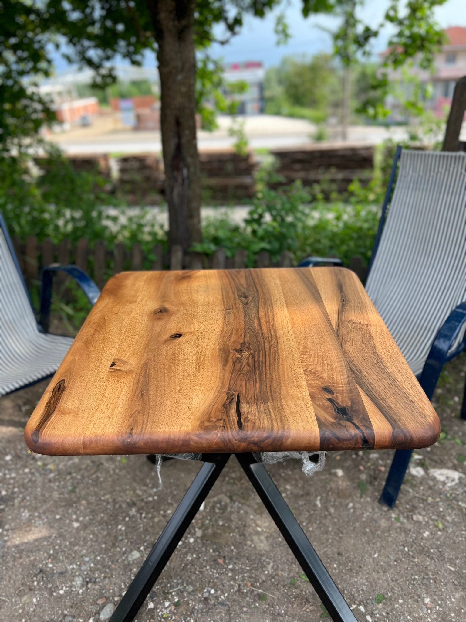 Square Walnut Solid Wood Dining Table /square Handmade Dining Table