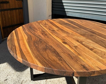 Round Wooden Table – Handmade Modern Walnut Dining Table