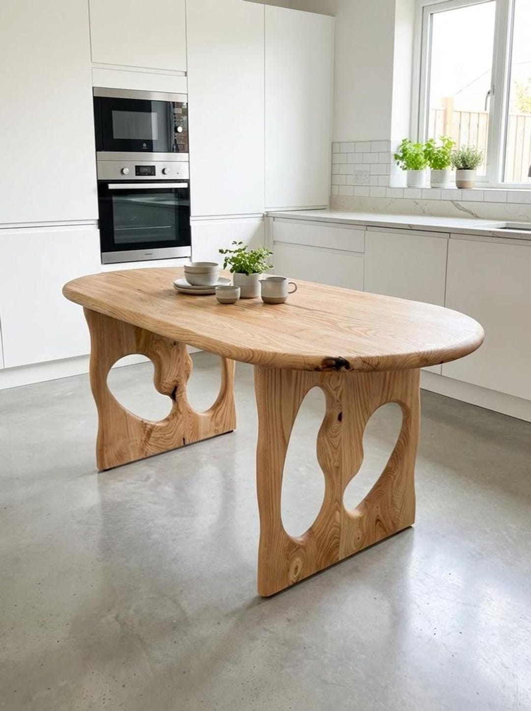Solid Wood Dining Table With Modern Farmhouse Style - Etsy