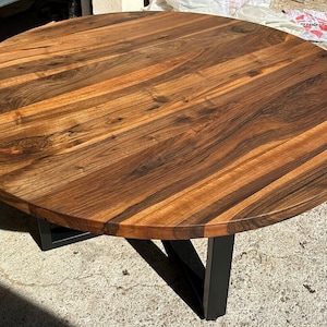 Round Wooden Table – Handmade Modern Walnut Dining Table