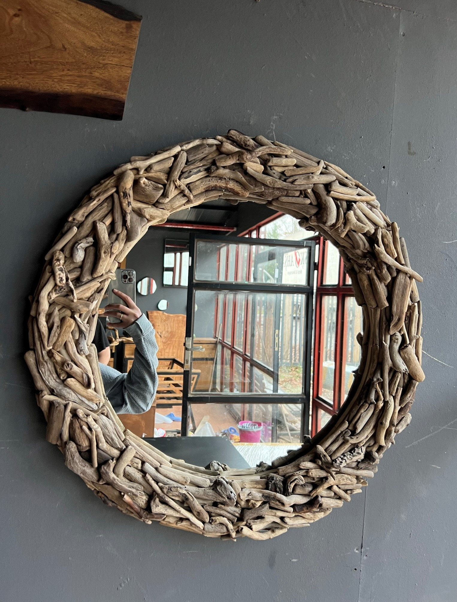 Driftwood Round Mirror, Driftwood Mirror, Handmade Driftwood Mirror ...