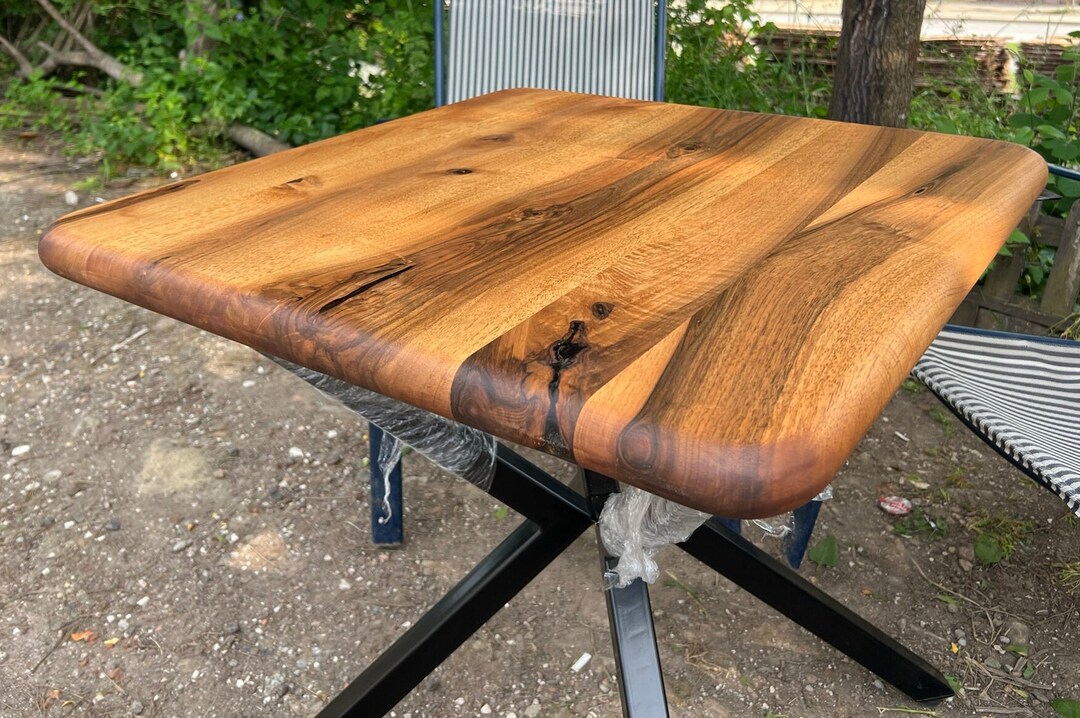 Square Walnut Solid Wood Dining Table /square Handmade Dining Table