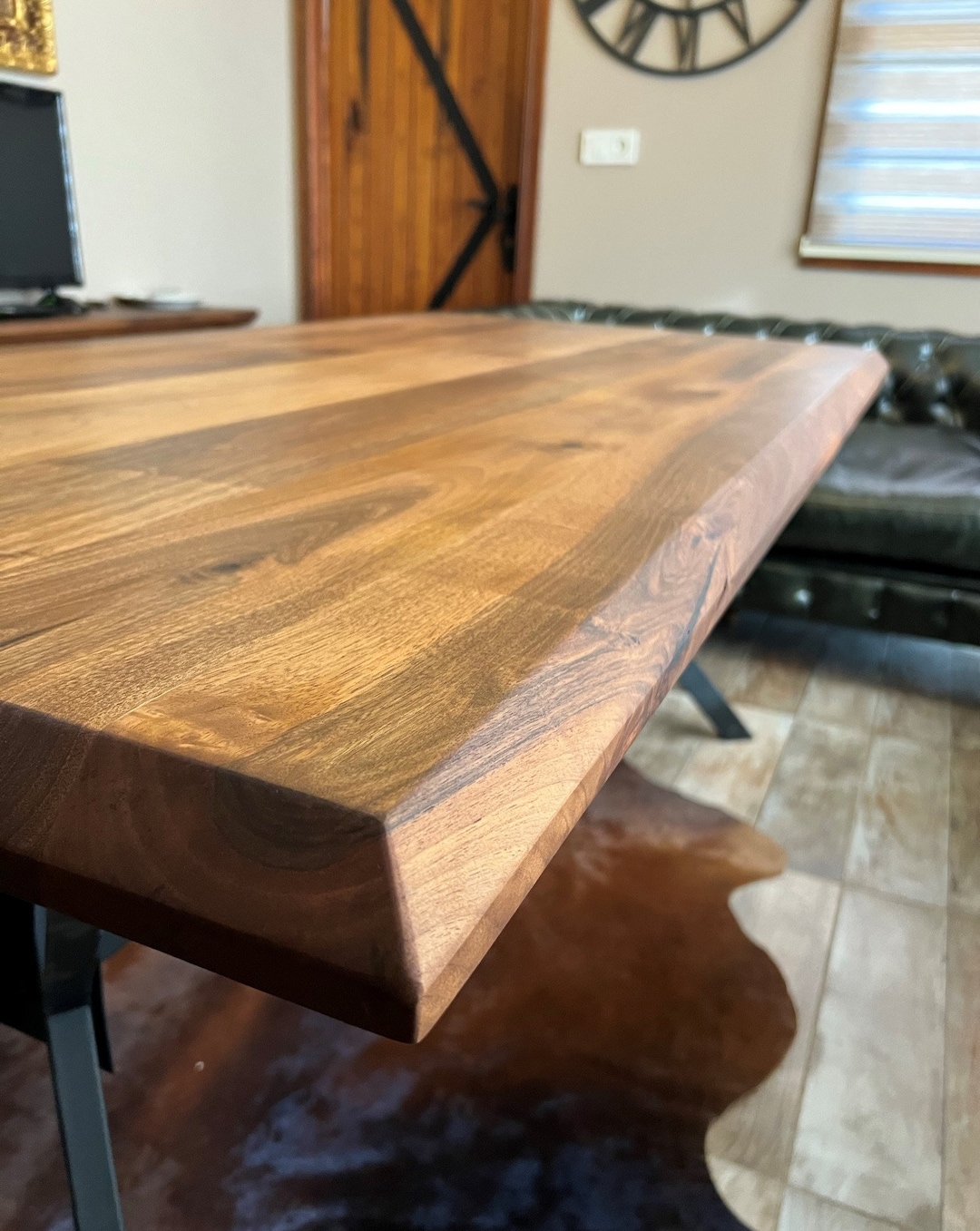 Handmade Solid Walnut Dining Table – Custom Wood Table – Modern Rustic ...