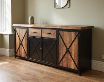 Handmade Walnut Console Table with Drawers – Solid Wood Storage Cabinet