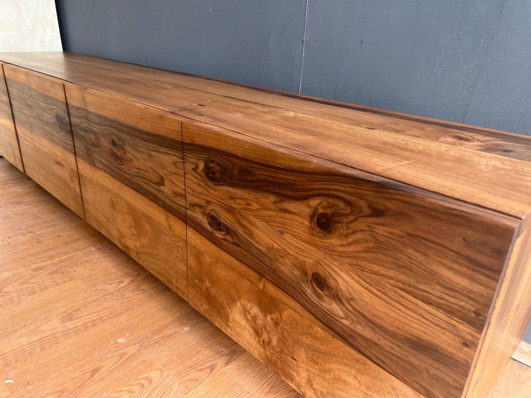 Solid Walnut Wood Tv Stand / Natural Wood Tv Stand / Modern Tv Stand
