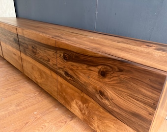 Solid Walnut TV Stand – Handcrafted Media Console – Timeless Natural Wood Furniture