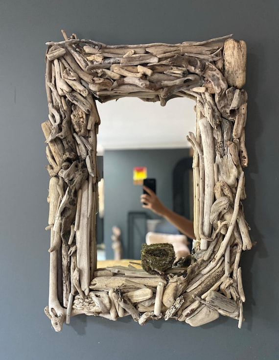 miroir SOLEIL en bois flotté - miroirs/miroirs bois flotté - art & ocean