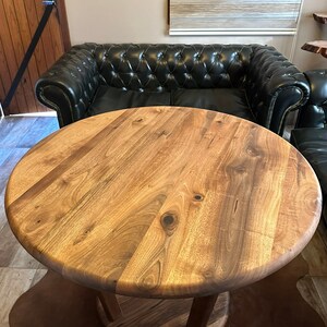 Handmade Solid Walnut Round Dining Table – All-natural Wood, Custom ...