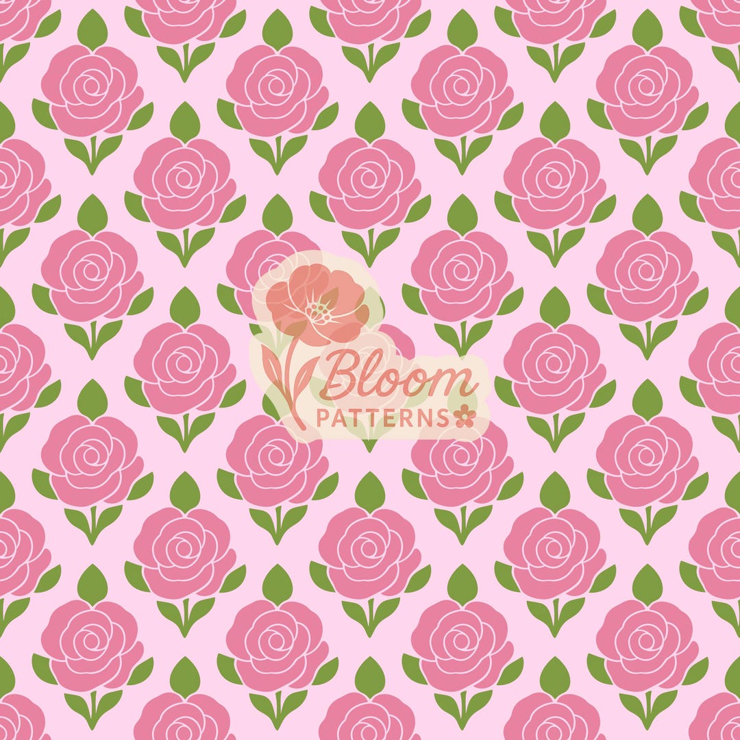 Seamless Rose Pattern – Pink Floral Digital Paper - Etsy