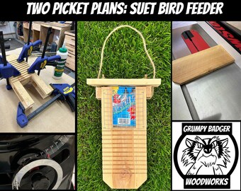 Two Picket Project: Suet Bird Feeder DIY Plans to make Bird Feeder of Cedar Dogear Fence Picket