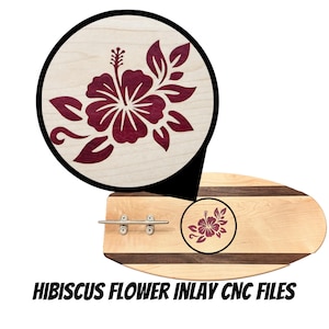 Hibiscus Flower Inlay CNC Files for VCarve (Digital Item) .SVG Included