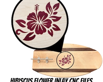 Hibiscus Flower Inlay CNC Files for VCarve (Digital Item)
