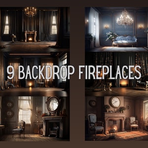 Sfondi digitali camino nero e oro, sovrapposizioni sullo sfondo di maternità, sovrapposizioni sullo sfondo dello studio, trame d&#39;arte, sovrapposizioni di Photoshop