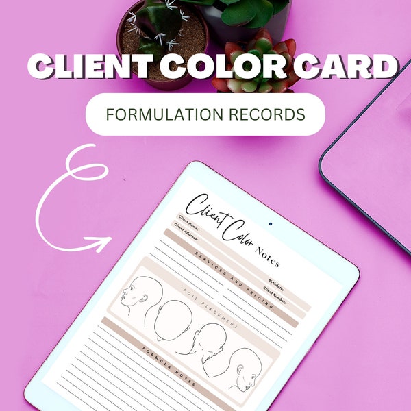 Hairstylist Color Formulation Record Karten für Salons