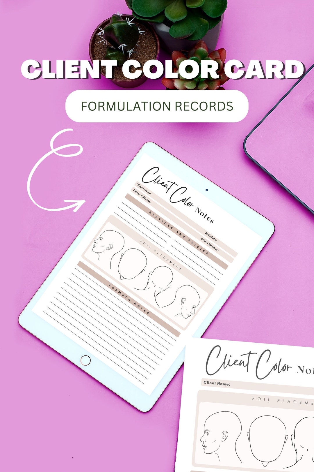 Hairstylist Color Formulation Record Cards for Salons - Etsy