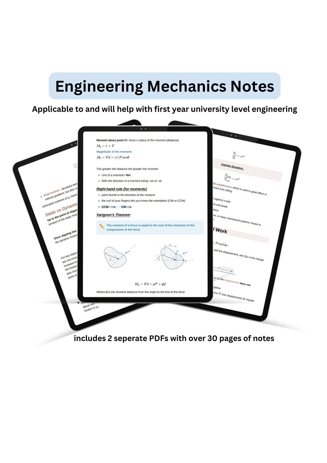 Engineering mechanics notes etsy