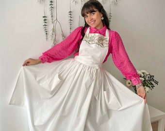 Victorian Style Apron (White)