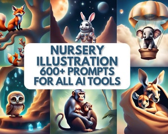 New 2024 Latest 600+ Midjourney, Dalle and All type of AI Tools Nursery Prompts, AI Art, Dalle Prompt Bundle, Midjourney Prompt Bundle, AI