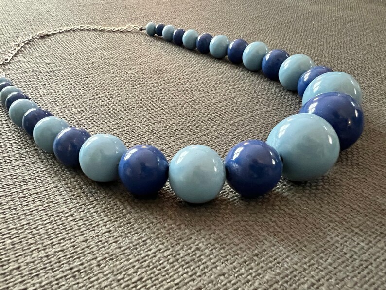 Handmade Blue Bubblegum Bead Necklace Etsy