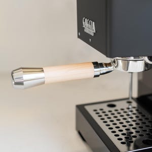 58mm fits Gaggia - Bottomless Portafilter fits Gaggia Espresso Machines-18-20g basket included Heavy Maple