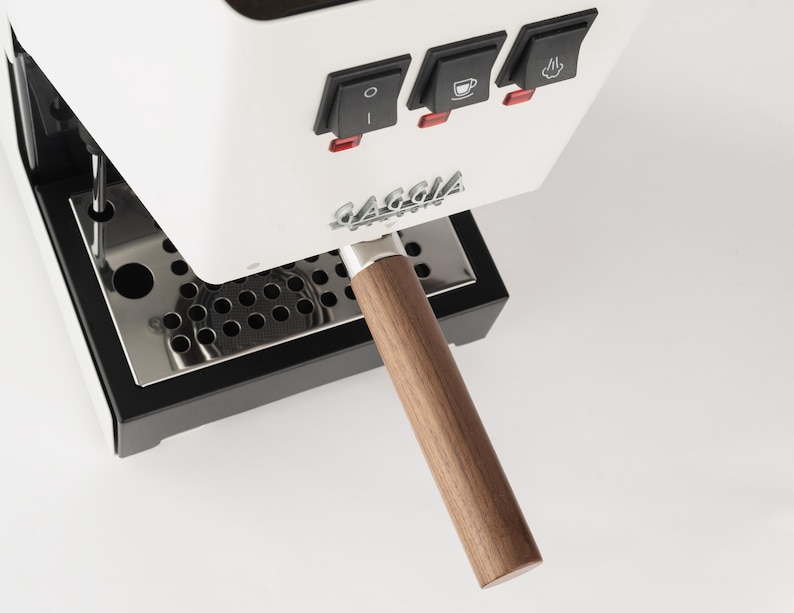58mm fits Gaggia - Bottomless Portafilter fits Gaggia Espresso Machines-18-20g basket included Walnut Cylindrical