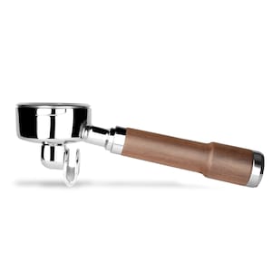 E61 Double Spouts Portafilter - Premium Wood and Aluminum Options - Double Shot Basket Included
