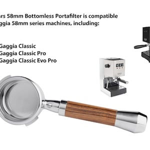 58mm fits Gaggia - Bottomless Portafilter fits Gaggia Espresso Machines-18-20g basket included Barcino