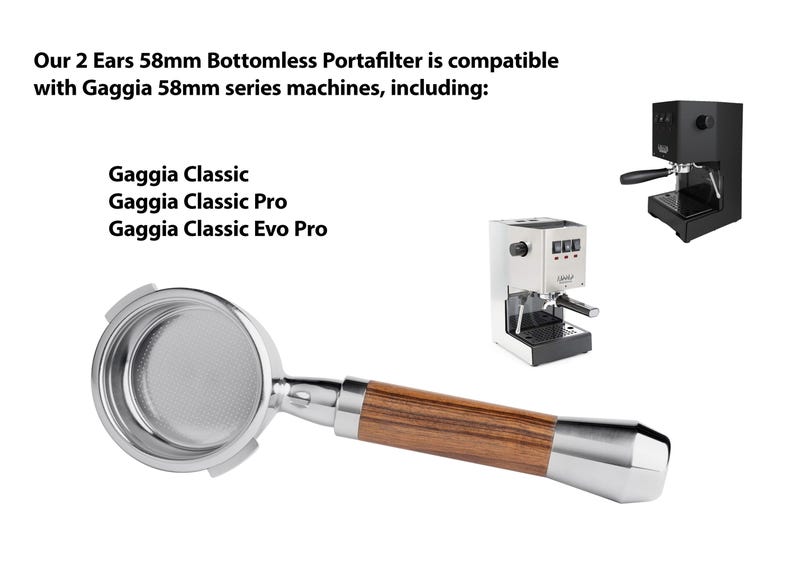 58mm fits Gaggia - Bottomless Portafilter fits Gaggia Espresso Machines-18-20g basket included Barcino