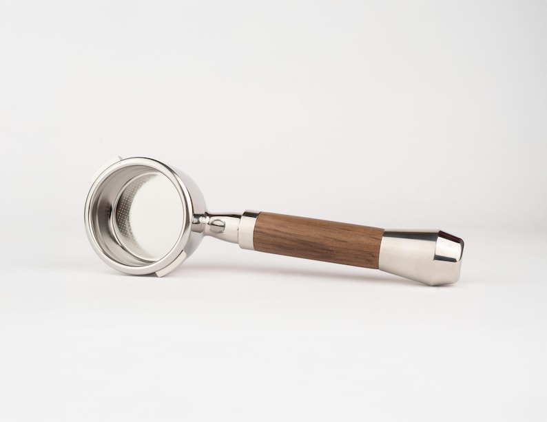 58mm fits Gaggia - Bottomless Portafilter fits Gaggia Espresso Machines-18-20g basket included Walnut Fusion