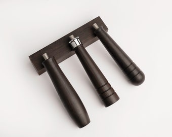 M10 or M12 Blackwood Portafilter Handle, African Ebony Wood Handle, Wood Portafilter Handle