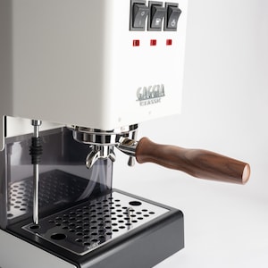 58mm Spouted Gaggia Portafilter — Double & Single Spout Options — Wood or Aluminum Handle — fits Gaggia Classic-18-20g Basket Included
