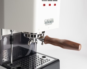 58mm Spouted Gaggia Portafilter — Double & Single Spout Options — Wood or Aluminum Handle — fits Gaggia Classic-18-20g Basket Included