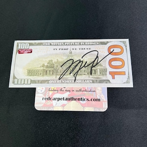 Michael Jordan Autogrammed Signiert 100 Film Bild 100 Prop Geld COA AUTHENTIC