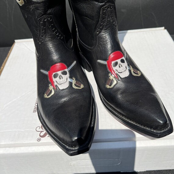 Rios Of Mercedes Skull Pirate Black Leather Cowbo… - image 8