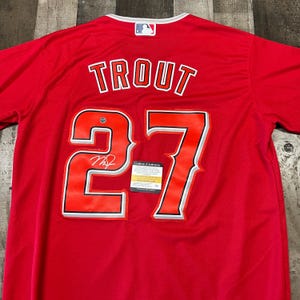 Mike Trout Signed LA ANGELS Baseball Jersey #27 autographed holo COA