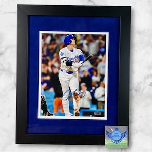 Signed Shohei Ohtani 8x10 Photo FRAMED LA Dodgers #17 Baseball Autographed COA Hologram