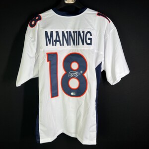SIGNED Peyton Manning Denver Broncos NFL Autographed Football Jersey COA Authentic!