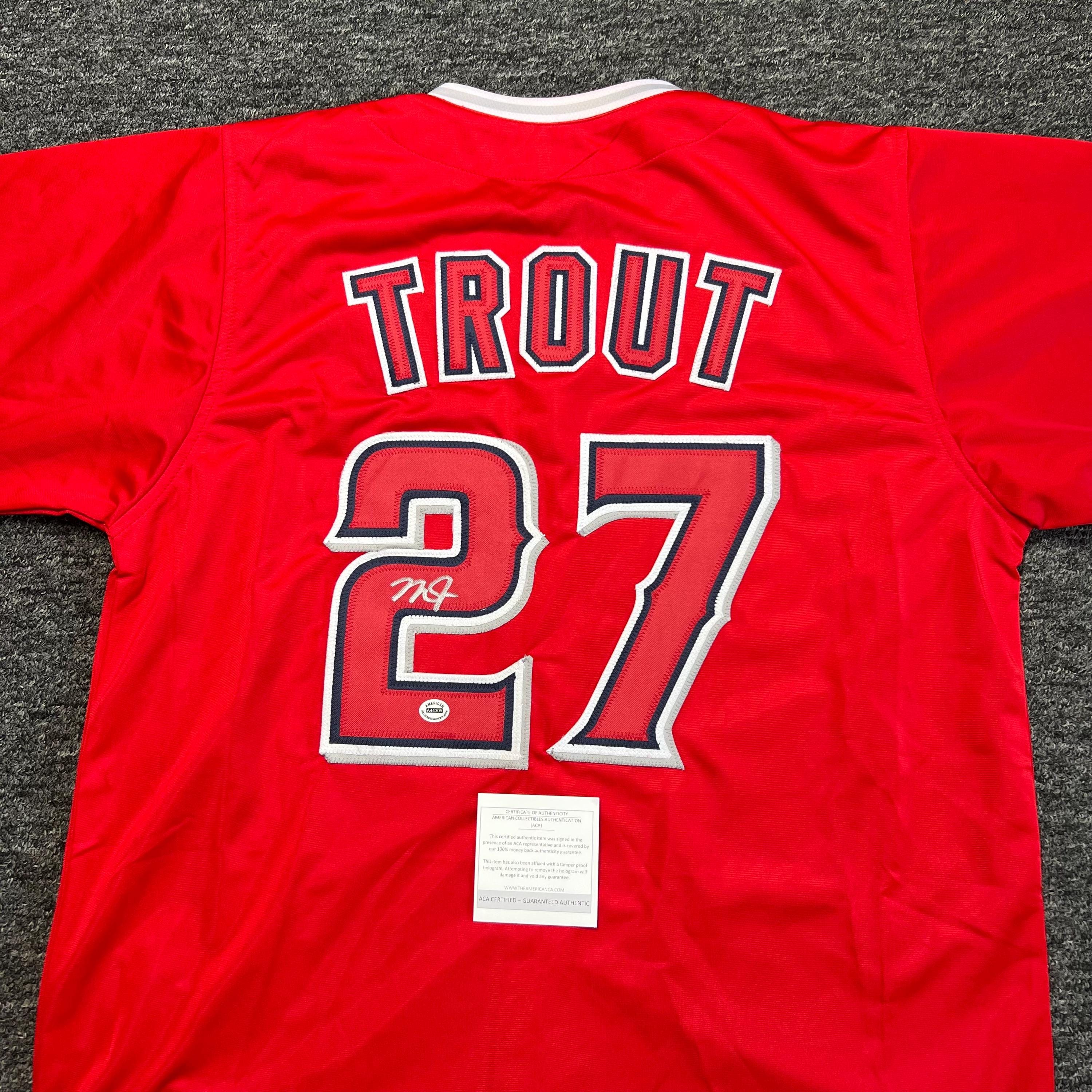 Mike Trout Signed LA ANGELS Baseball Jersey #27 Autographed Holo