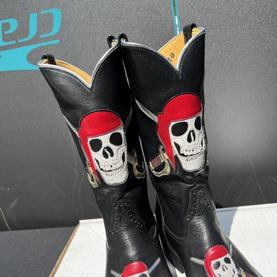 Rios Of Mercedes Skull Pirate Black Leather Cowbo… - image 9